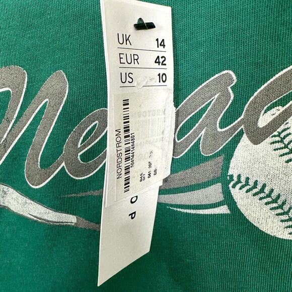 NEW with tags Topshop Nevada Green Blue Graphic Baseball Tee Crop Top Size 10 - Picture 5 of 9